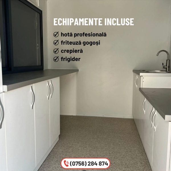 Rulota clătite și gogoși 3m X 2,3m x 2,3m complet echipată și utilată - imagine 3